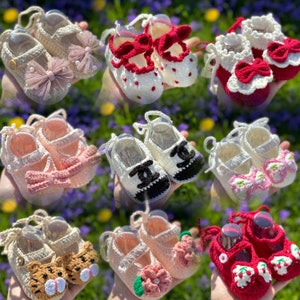 Handmade Crochet Baby Shoes for Newborn Infant Shoes for Baby Shower Gift for Baby Gift for Newborn Baby Photo Prop