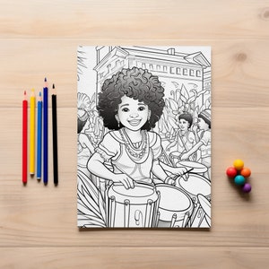 Kiddie Carnival; Caribbean Island Love Coloring Page - Instant Download