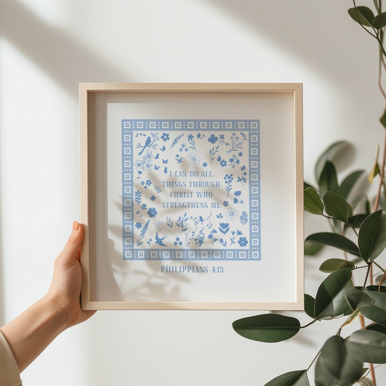 Christian Wall Art Scripture Wall Decor Bible Verse Art Print Custom ...