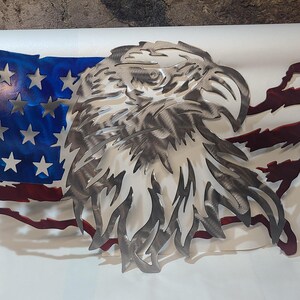 Metal Eagle USA Flag Wall Art, Patriotic Decor