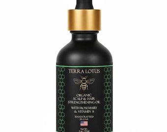 Organic Hair Oil, for Hair Growth, Split Ends and Dry Scalp Treatment - With Rosemary & Mint for Strengthening Hair (2 Fl Oz)