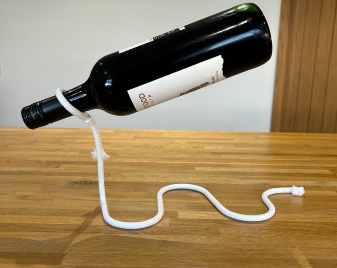 Rope Wine Bottle Holder | Handmade Decorative Wine Rack | Unique Wine Storage | Nautical Home Decor | Wine Gift Idea | Kitchen Decor