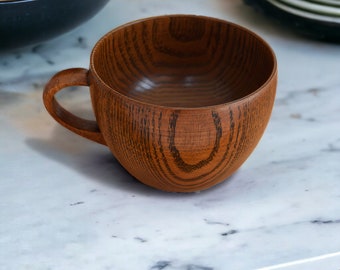 Wooden Coffee Cup, Eco-Friendly Reusable Mug, Unique Wood Grain Design, Gift For Coffee Lovers, Wooden Tea Cup, Wooden Kitchenware