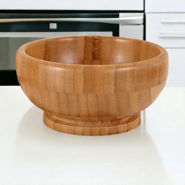 Handcrafted Small Bamboo Bowl, Natural Eco-friendly Kitchen Decor, Ideal for Serving or Display, Unique Housewarming Gift