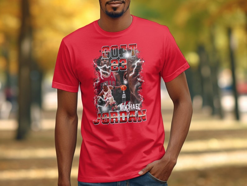 Michael Jordan T-shirt - Modern design T-shirt - Unika konstnärliga kläder - Unisex fritidskläder bild 5