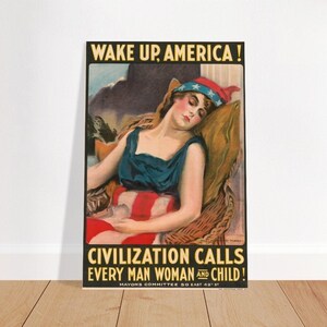 WWI Propaganda Recruitment Poster Print - world war, ww1