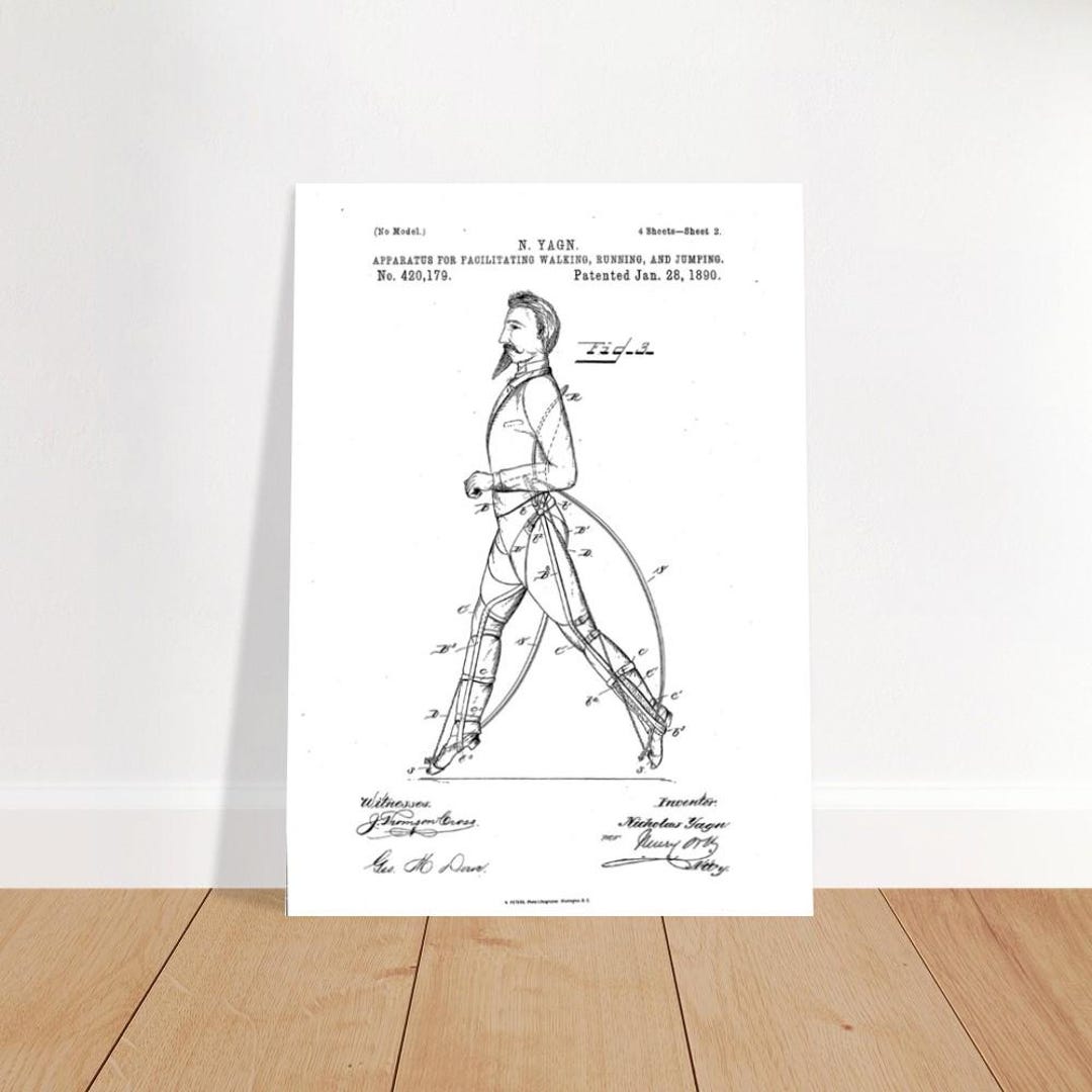 1890's Walking Mechanical Legs Patent Poster - Vintage Disabled ...