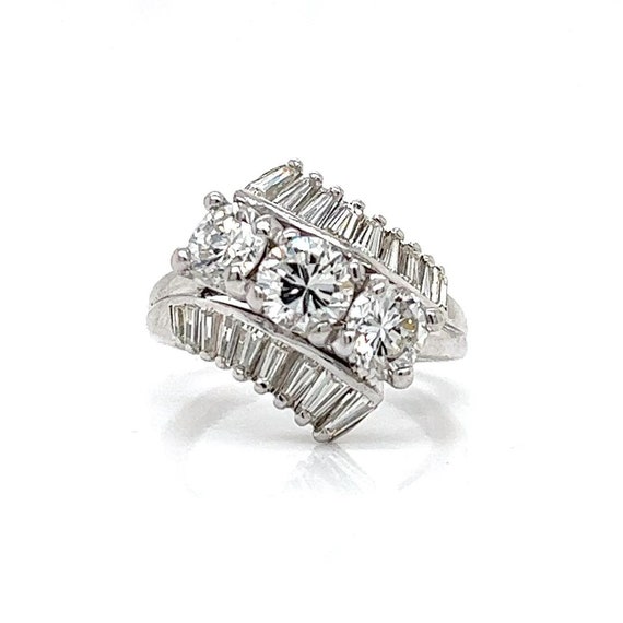 1950's 3.70 Ct. Diamond Cocktail Ring - image 1