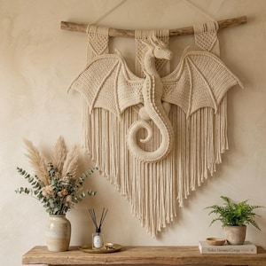 Crochet Dragon Wall Hanging Pattern | Boho Macrame Fantasy Decor (PDF Pattern)