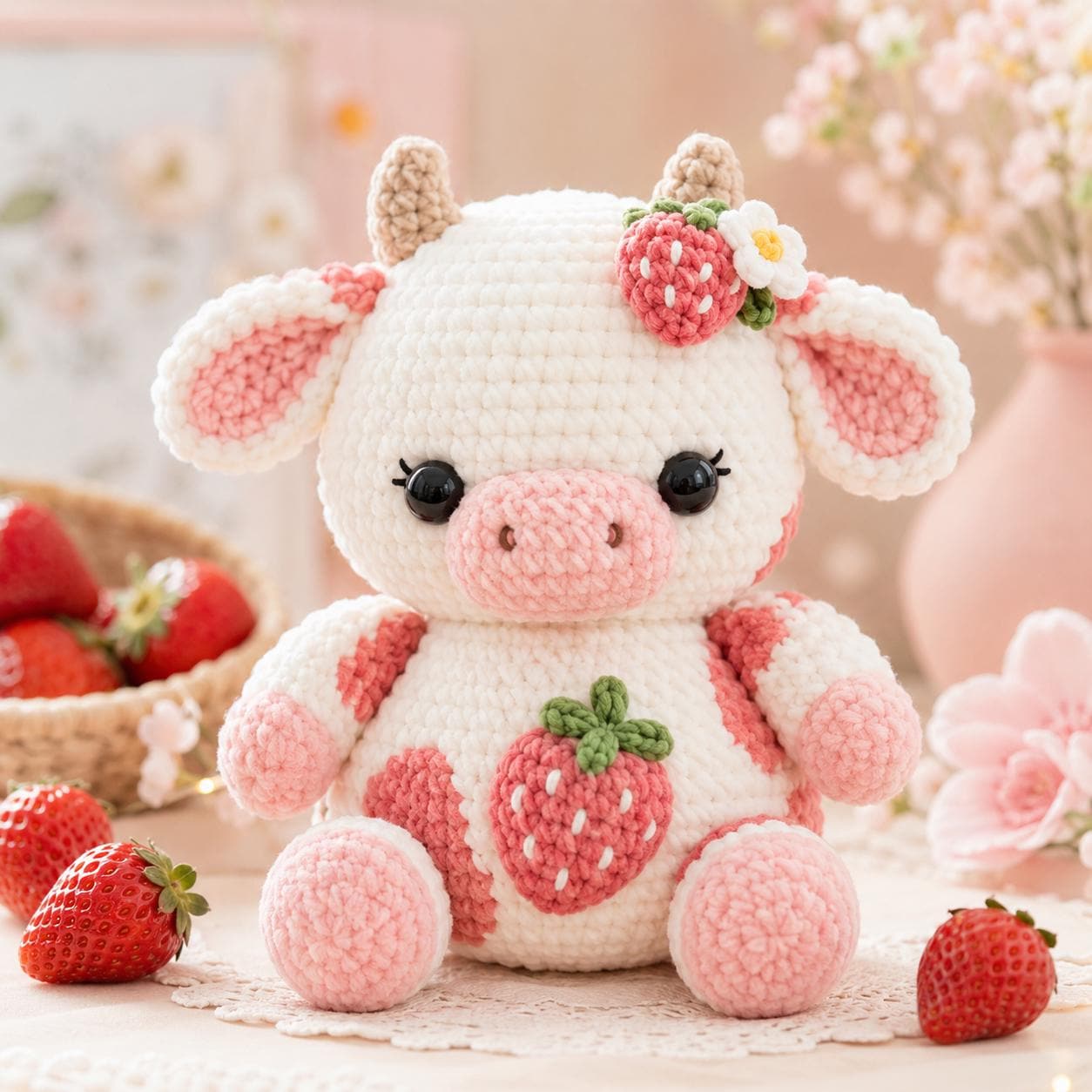 39 Cow Crochet Patterns: Unleash Your Creativity with These Adorable Designs! 15 Strawberry Cow Crochet
