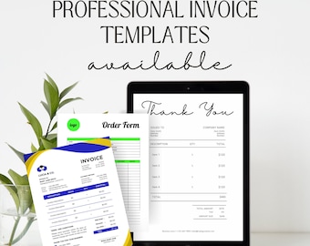Professional Invoice Templates, Invoice Editable, Printable Small Business Invoice, Editable Billing Form, Download, Editable, Business