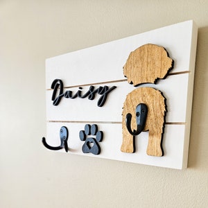 Dog Leash Holder Shiplap | Personalized Dog Leash Holder| Wood Leash Hanger | Custom Pet Leash Hanger | Dog Leash | Hanging Leash Holder