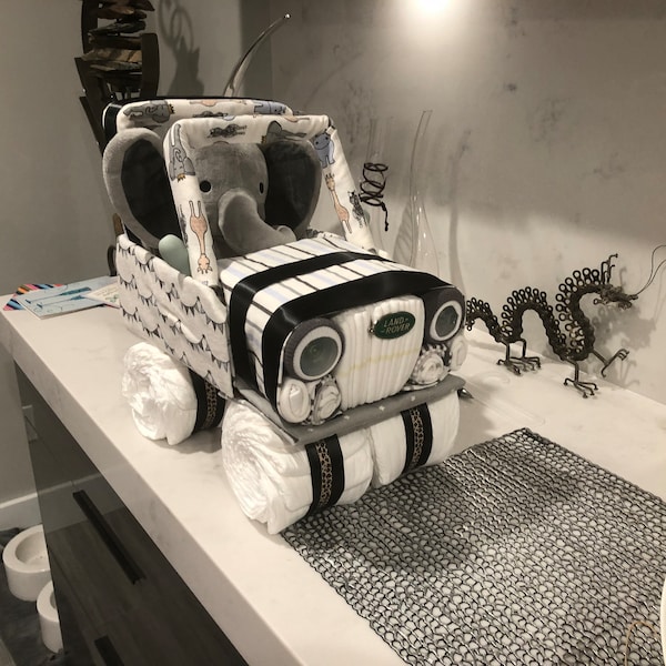 Custom Diaper Jeep for Safari Themed Baby Shower