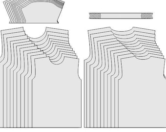 Sublimation Shirt Pattern Template | Round Neck Crewneck | Front Back Sleeve | All Sizes XS–2XL | CDR PDF | Instant Digital Download