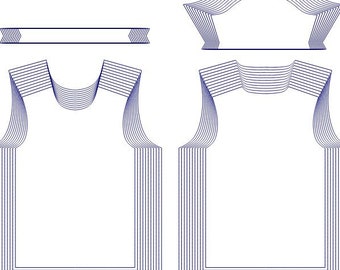 Sublimation shirt pattern bundle | round neck all sizes XS–2XL | cdr + pdf + AI | Front Back Sleeve Collar | Instant digital download