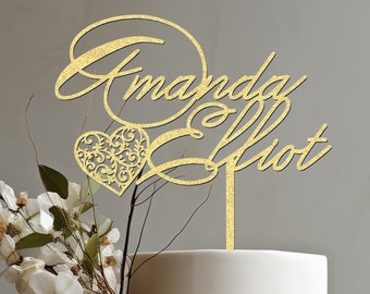 Personalized Wedding Cake Topper, Custom cake topper, Wedding Cake topper, Birthday Cake Topper, Anniversary Cake Topper