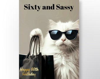 Carte D'anniversaire 70 Ans Pour Femme - Motif Chats