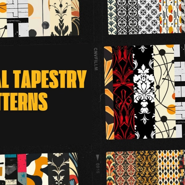 Cultural Tapestry Seamless Patterns (Tiles) - Timeless Elegance with Black ITea