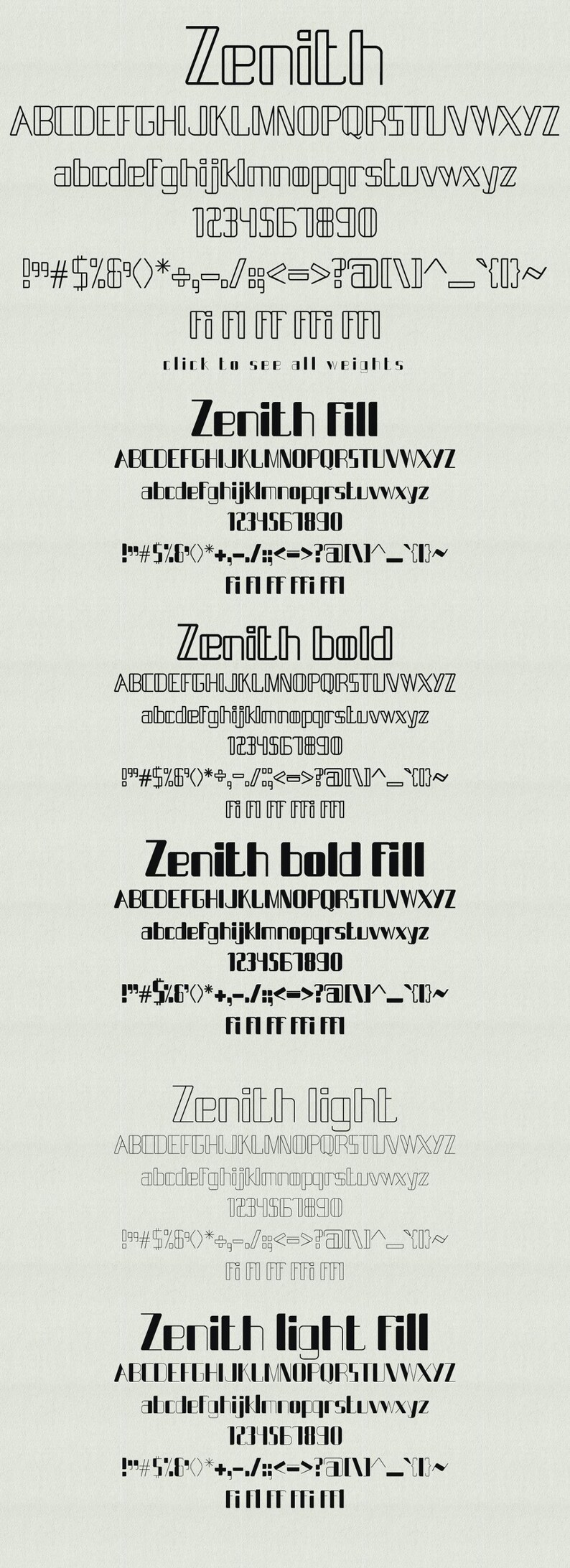 Zenith Script Font Zenith Font Family | Modern Geometric Display Typeface | Futuristic ...