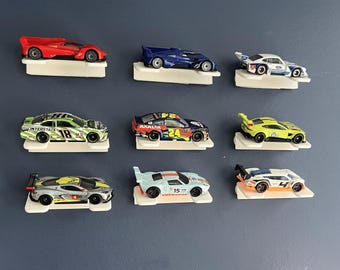 Présentoir mural Hot Wheels - Support voiture moulé sous pression sans perçage à l'échelle 1:64 - Étagère adhésive