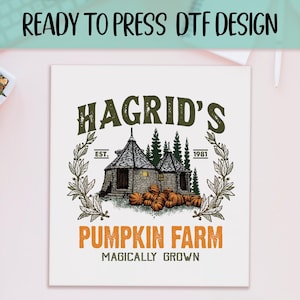 Wizard&#39;s Pumpkin Farm Heart Ready to Press DTF, Magical Cottage Fall Designed Transfer, Wonderful Print For Magic Fans, Heat Press DTF