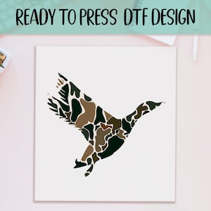 Duck Hunting Ready to Press DTF Transfer, Mallard Duck Print, Heat Press DTF Transfer, Camouflage Duck Print, Gift For Hunter DTF