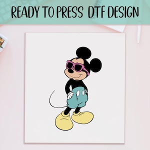 Mickey Mouse Ready to Press DTF, Retro Disney Print, Heat Press DTF Transfer, Cool Mickey Print, Disneyland Mickey DTF, Gift For Kids Print