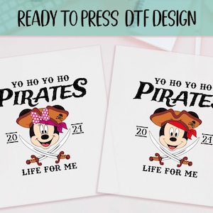 Mickey and Minnie Pirates Ready to Press DTF, Disney Pirates Prints, Heat Press DTF Transfer, Disneyland DTF, Custom Disney Pirates Family