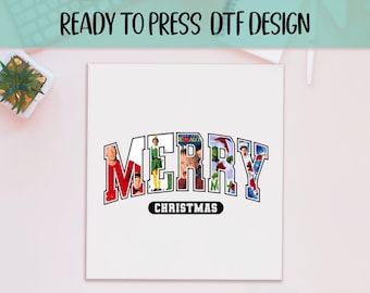 Merry Christmas 90s Movies Ready to Press DTF, Vintage Christmas Movies  Prints, Heat Press DTF Transfer, Family Reunion DTF