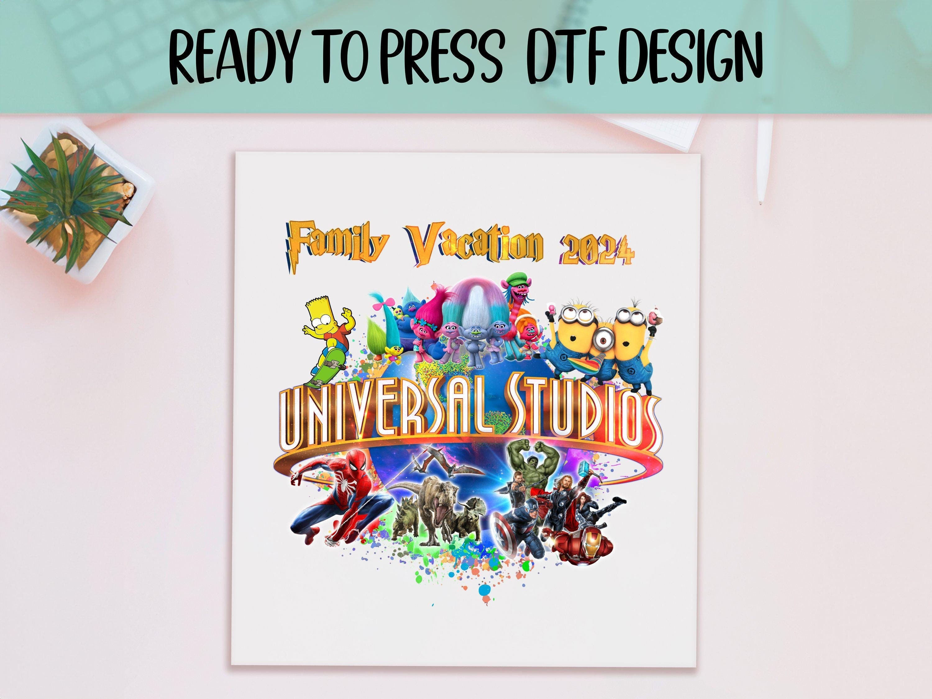 Universal Studios Ready to Press DTF, Custom Disneyworld Print, Heat Press DTF Transfer, Disney Vacation Print, Special Family DTF