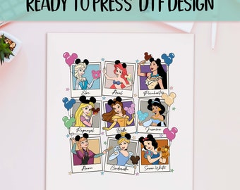 Disney Princesses Ready to Press DTF, Disney Transfer Print, Heat Press DTF Transfer, Disney Ready to Press DTF, Disney Princesses Print