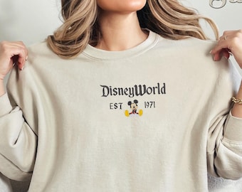 Embroidered DisneyWorld Florida Sweatshirt, DisneyWorld Est 1971 Sweater, Disney Vacation Sweater, Mickey And Friends Sweatshirt