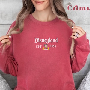 Embroidered Disneyland California Sweatshirt, Disneyland Est 1955 Sweater, Disney Vacation Sweater, Mickey And Friends Crewneck, Walt Disney
