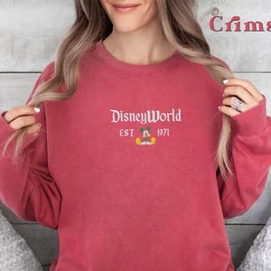 Embroidered DisneyWorld California Sweatshirt,DisneyWorld Est 1971 Sweater, Disney Vacation Sweater, Mickey And Friends Crewneck,Walt Disney