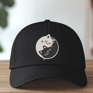 Ying and Yang Embroidered Corduroy Cap Yin Yang Art Yin Yang