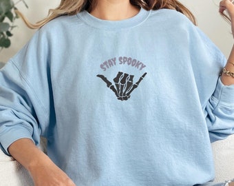 Embroidered Spooky Vibes Sweater, Halloween Spooky Vibes Sweater, Creepy Spooky Vibes Sweater, Ghostly Spooky Vibes Sweater