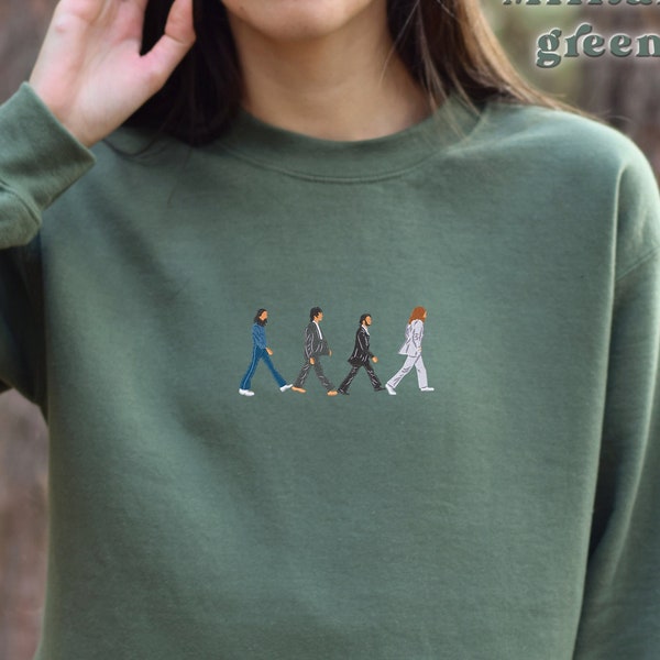 Embroidered Abbey Road Scene Beatles Sweatshirt, Beatles Fan T- Shirt, Birthday Gift, Christmas Gift, Gift for dad, Vintage Shirt