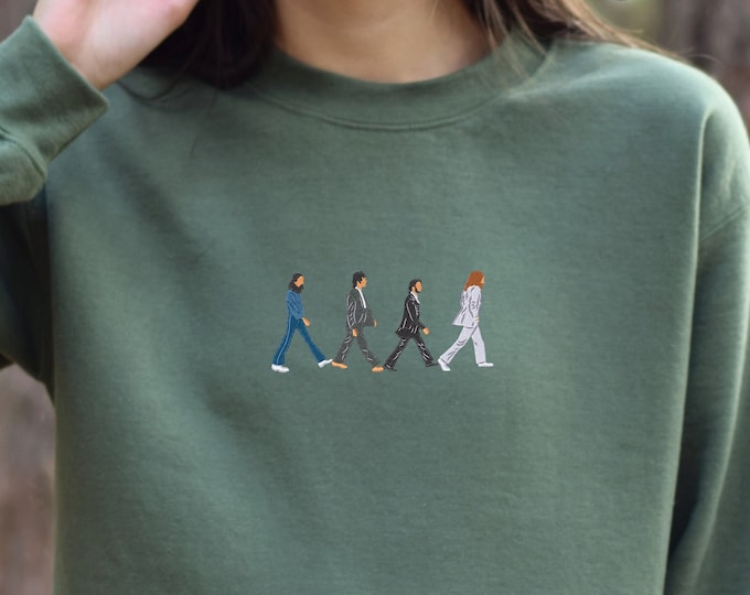 Embroidered Abbey Road Scene Beatles Sweatshirt, Beatles Fan T- Shirt, Birthday Gift, Christmas Gift, Gift for dad, Vintage Shirt