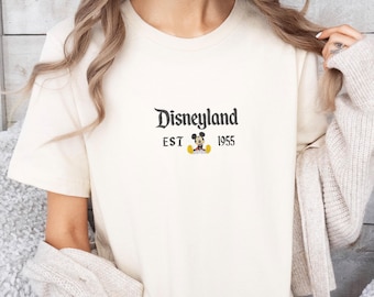 Embroidered Disneyland California Shirt, Disneyland Est 1955 Shirt, Disney Vacation Shirt, Mickey And Friends Shirt, Retro Walt Disney Shirt