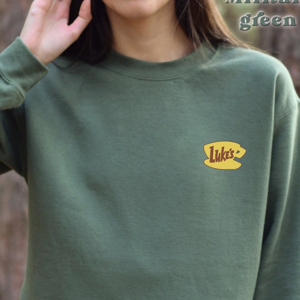 Embroidered Retro Luke's Diner Sweatshirt, Vintage Style Stars Hollow Shirt, TV Show Shirt Gilmore Girls Fandom Sweater, Luke's Diner Tee