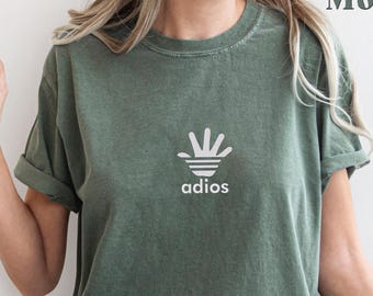 Embroidered Adios Shirt, Funny Parody Shirt, Waving Hand Meme Shirt, Sarcastic Fashion Shirt, Gym Shirt, Streetwear Parody Shirt