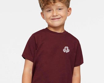 Mickey Mouse Face Embroidered Toddler T-Shirt, Mickey Baby Bodysuit, Mickey Kids Sweatshirt, Disney Family Trip Tee