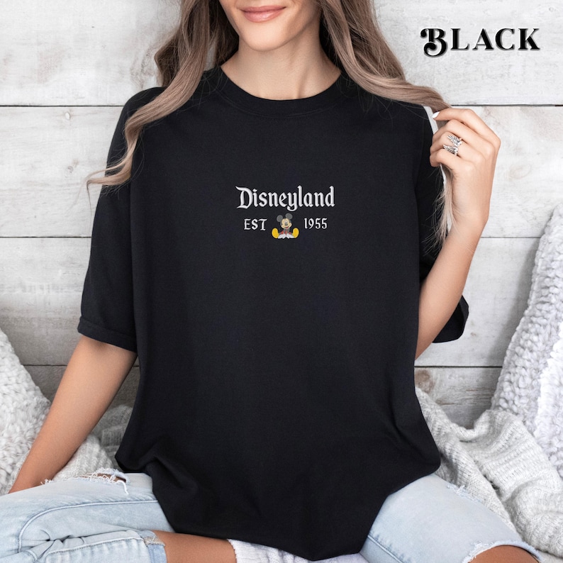 Embroidered Disneyland California Shirt, Disneyland Est 1955 Shirt, Disney Vacation Shirt, Mickey And Friends Shirt, Retro Walt Disney Shirt