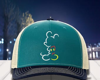 Embroidered Mickey Mouse Trucker Hat, Mickey Ears Embroidered Hat, Magic Kingdom, Disney Trip Hat, Family Vacation
