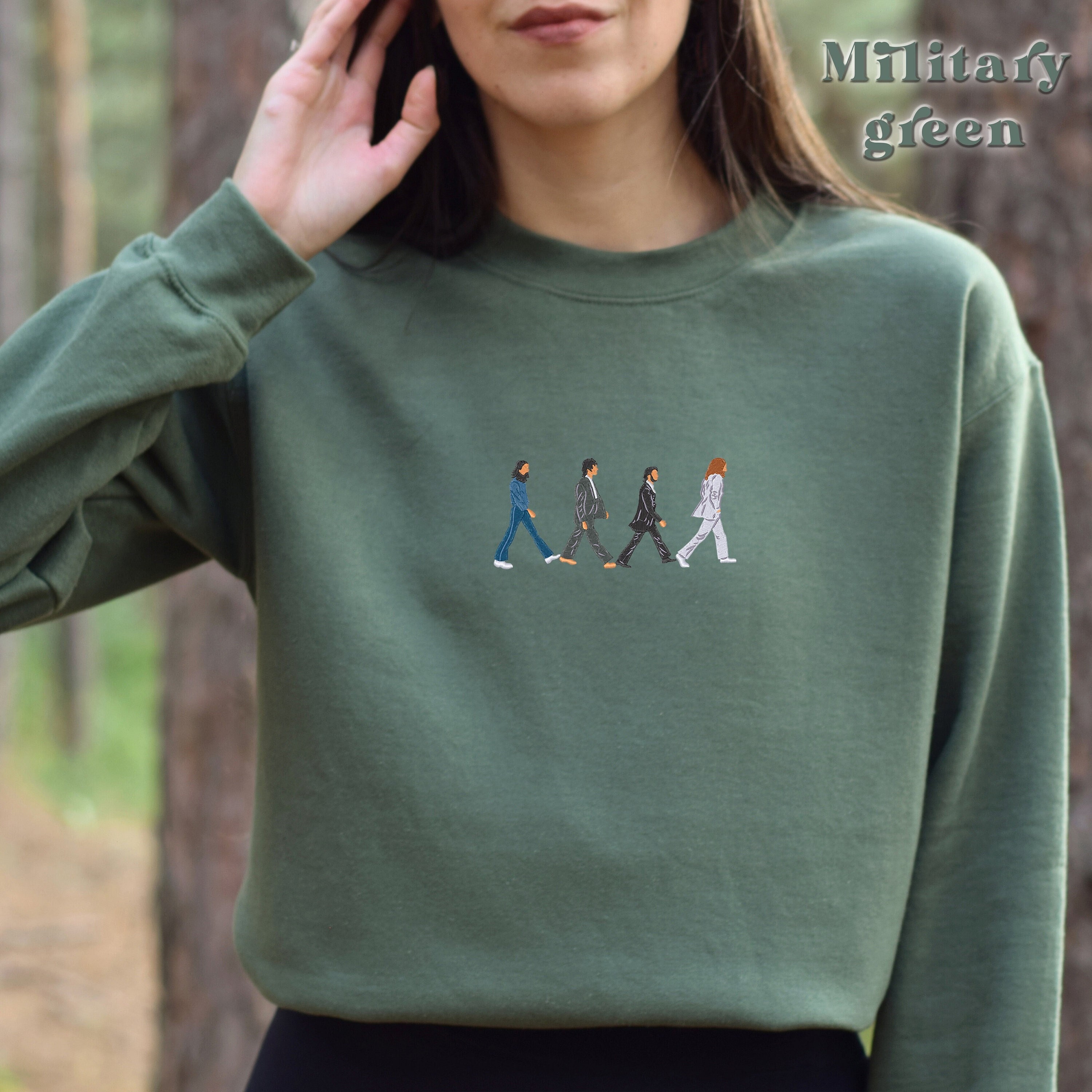 Embroidered Abbey Road Scene Beatles Sweatshirt, Unisex, Birthday Gift, Christmas Gift, Gift for dad, Papa Grandpa Gift, Vintage Sweatshirt