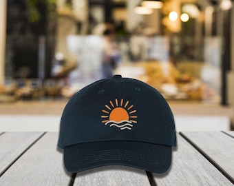 Embroidered Boho Sun Baseball Hat, Aesthetic Sunshine Hat, Sunset Cap, Sun Embroidery Cap, Summer Vibes Shopper Hat, Cute Sunshine Hat