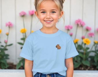 Camiseta infantil bordada con capibara, camiseta para amantes de las mascotas, sudadera infantil con capibara, mameluco para bebé con capibara