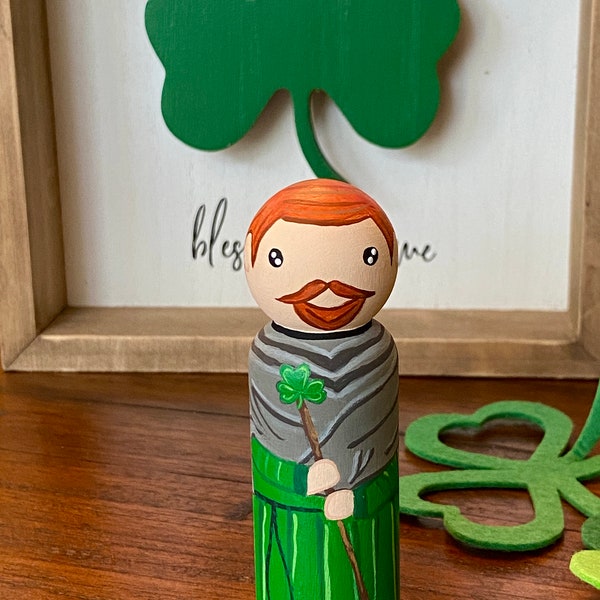 St. Patrick Peg Doll | Saint Patrick | Peg Doll | St. Patrick’s Day | Saint Peg Doll | Irish Toy | Irish Decor | Catholic Gift