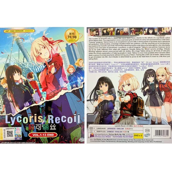 DVD Anime Lycoris Recoil Complete Series (1-13 End) English DVD Anime Lycoris Recoil Complete Series (1-13 End) English