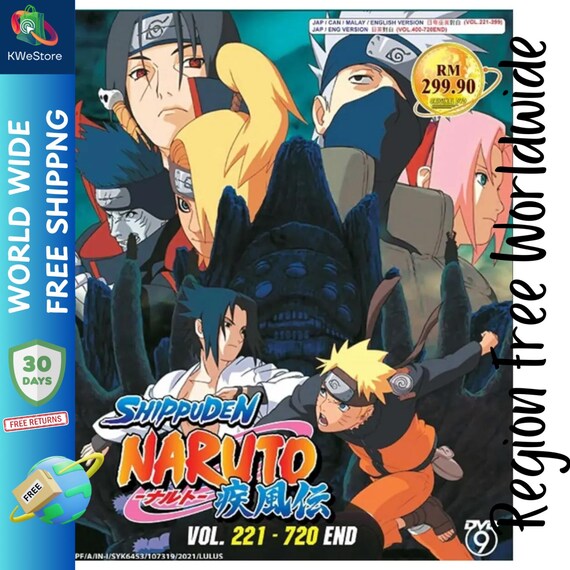 Anime DVD Naruto Shippuden vol. 221 720 End TV Series english Dub All Region Etsy